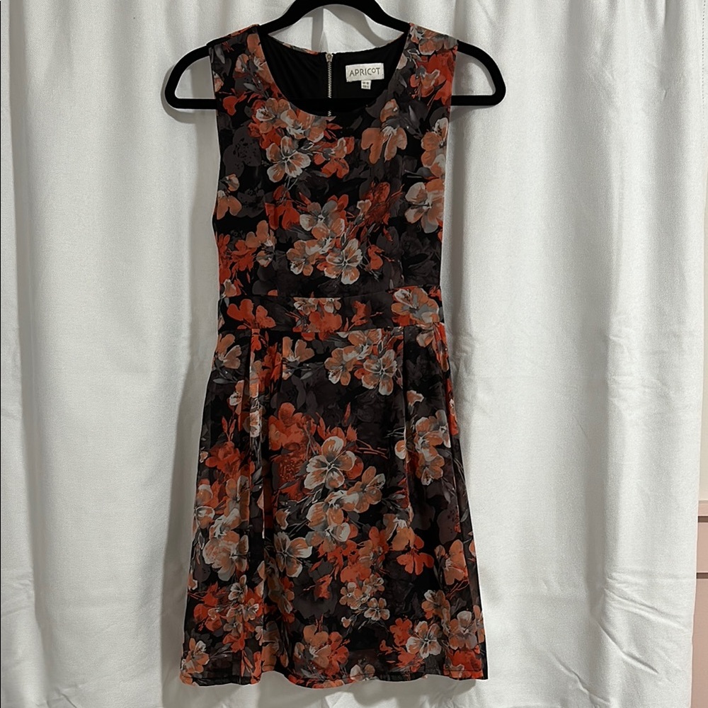 Apricot Floral Dress